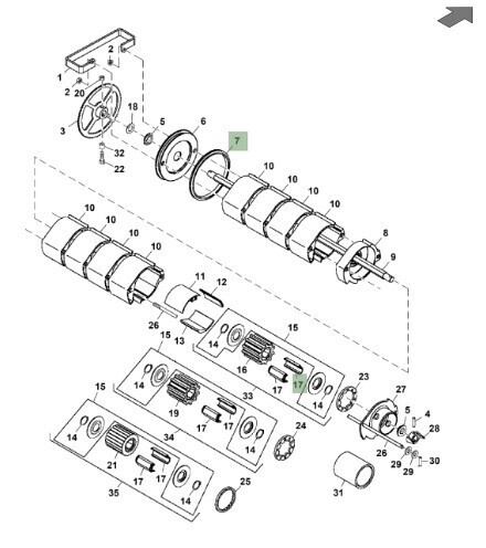 Retén cubierta de dosificador