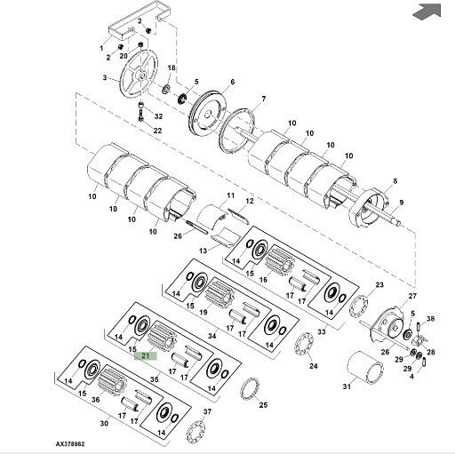 Rodillo dosificador amarillo