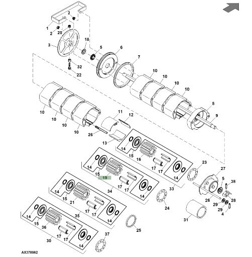 Rodillo dosificador verde