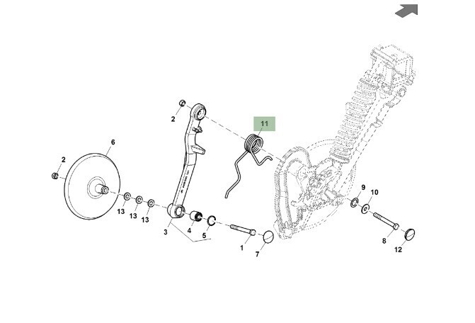 Muelle de torsión izquierdo, brazo de cierre