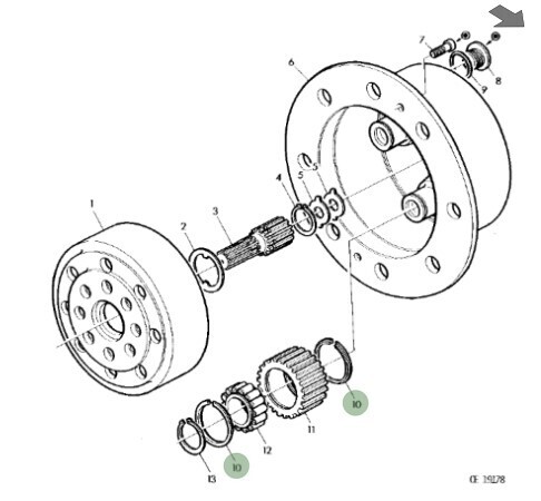 Anillo elástico- Seguro de planetario