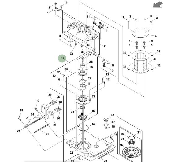 Modulo barra de corte derecha de segadora