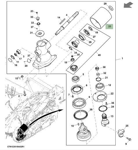 Polea caja de engranaje de barra de corte