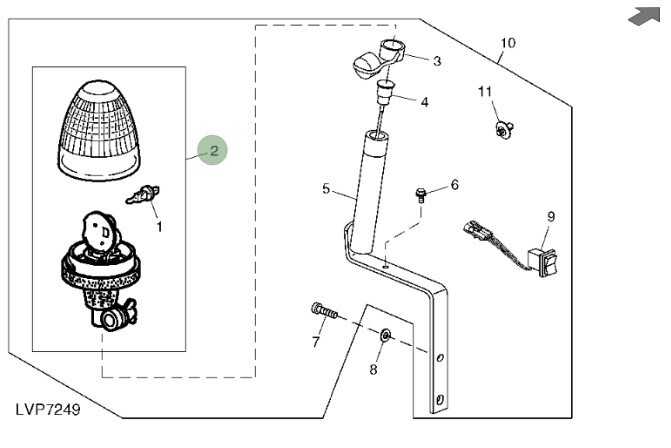Luz de baliza giratoria 12V H1