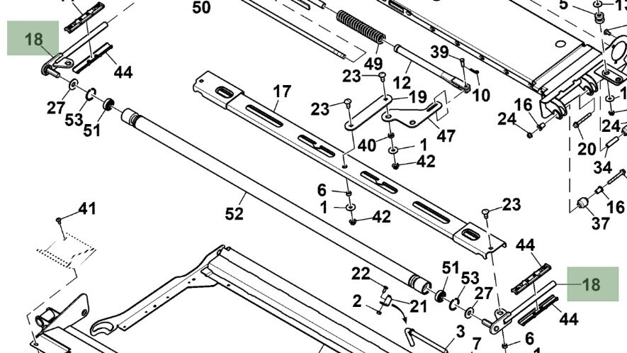 Eje corredera de tension central