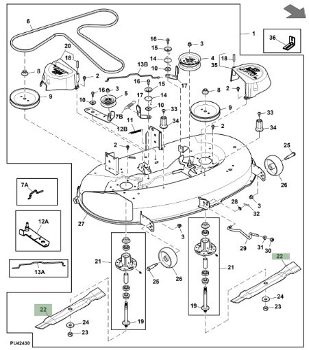 Juego de cuchillas (2) para segadora