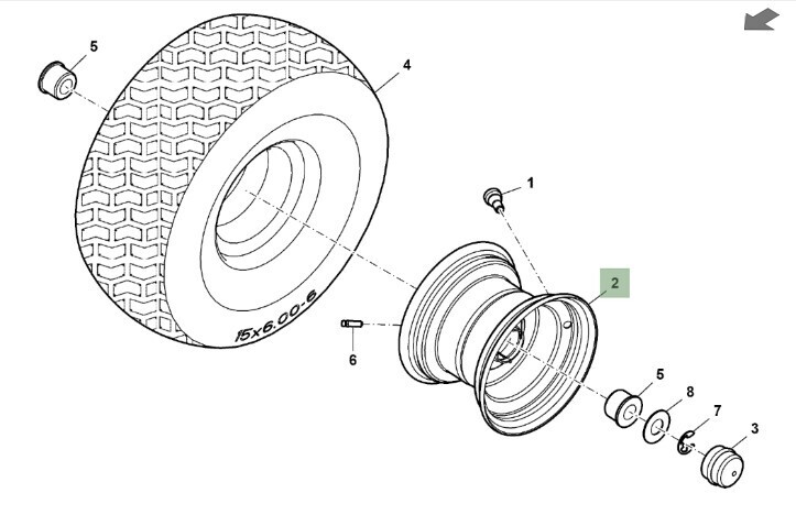 Llanta delantera 6.0 x 3.25