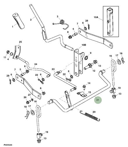 Eje elevación de plataforma