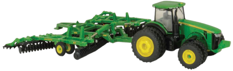 Tractor John Deere 8320R con disquera 637 Escala 1/64