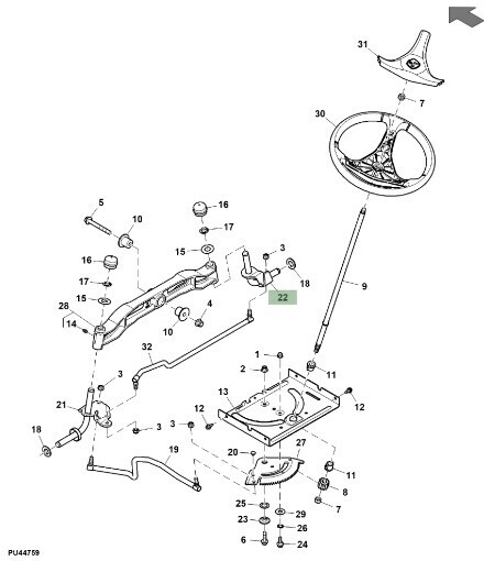 Husillo de dirección derecho