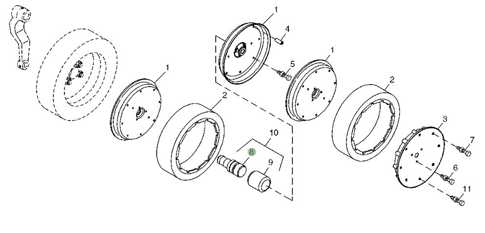 Rodamiento rueda control de profundidad