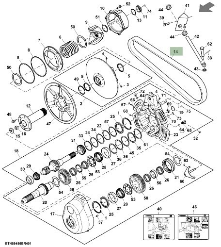 Correa accionamiento transmisión de rotor