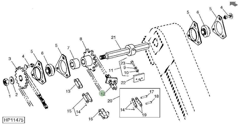 Cadena elevador de retrilla