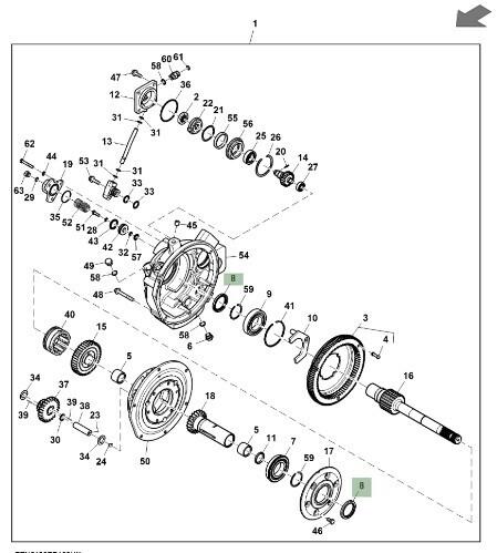 Retén de caja reversora