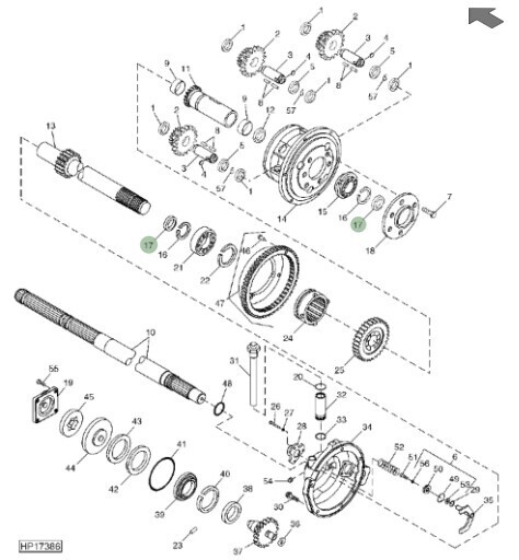 Retén de caja reversora