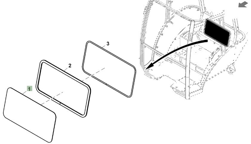 Vidrio interior trasero