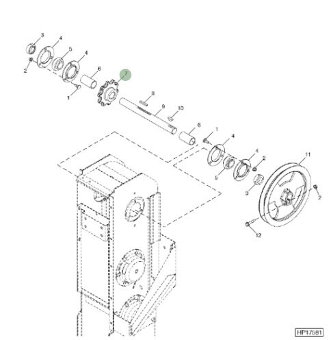 Engranaje eje superior de grano limpio