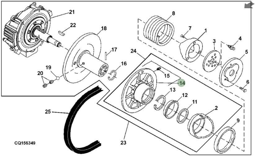 Media polea caja del alimentador