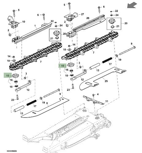 Rueda dentada guía del cabezal de maíz