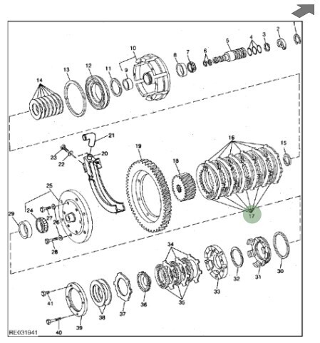Disco con dentado interior Embrague de PTO trasera
