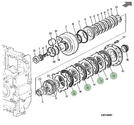 Disco con dentado interior Embrague de PTO trasera