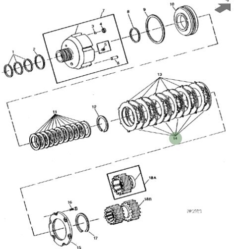 Disco con dentado interior Embrague de PTO trasera