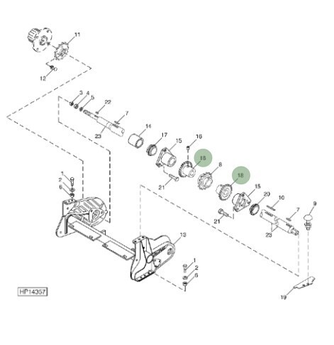 Piñón eje superior del alimentador