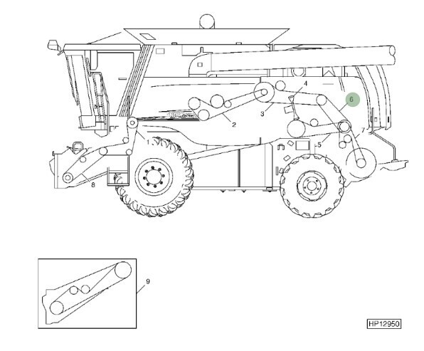 Correa, contraeje, batidor de descarga y picador