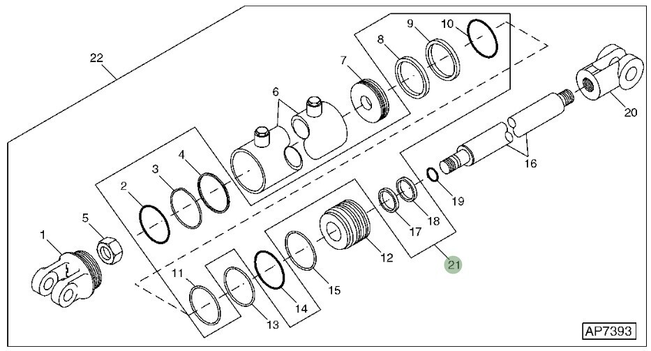 Juego para cilindro hidráulico