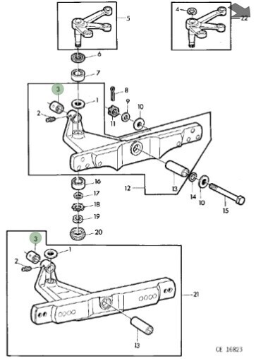 Casquillo trasero para eje delantero