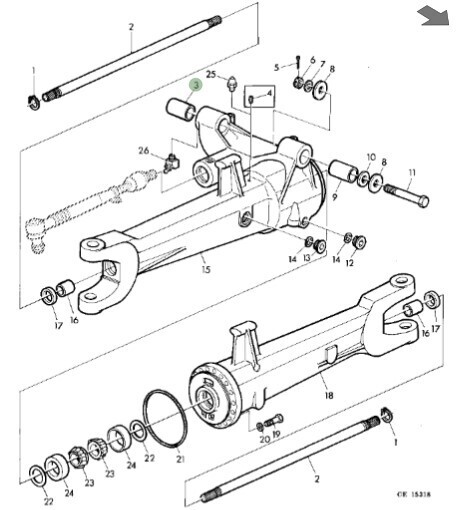 Casquillo trasero para eje delantero