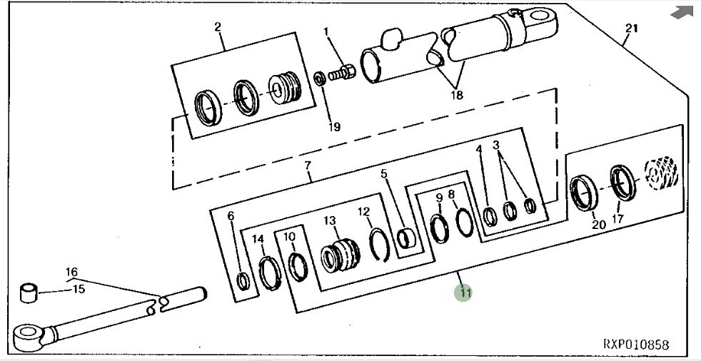 Juego para cilindro hidráulico de elevación