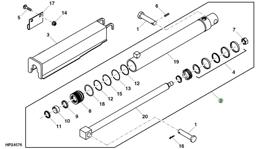 Juego para cilindro hidráulico de elevación