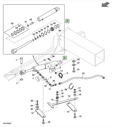 Juego para cilindro hidráulico de elevación