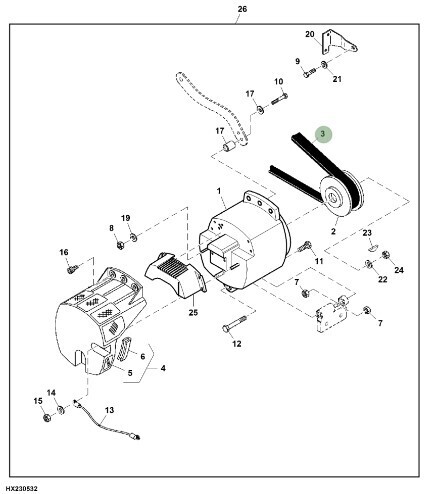 Correa de alternador 185 Amp