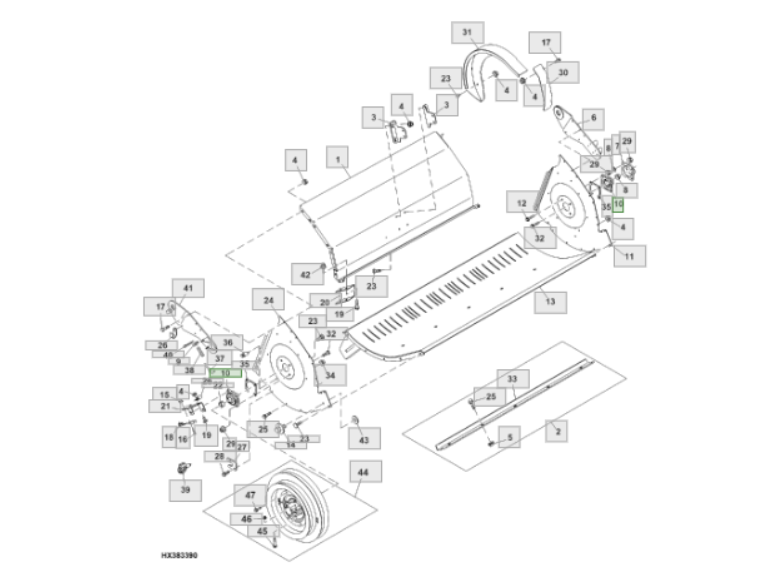 Caja de rodamiento del picador de paja