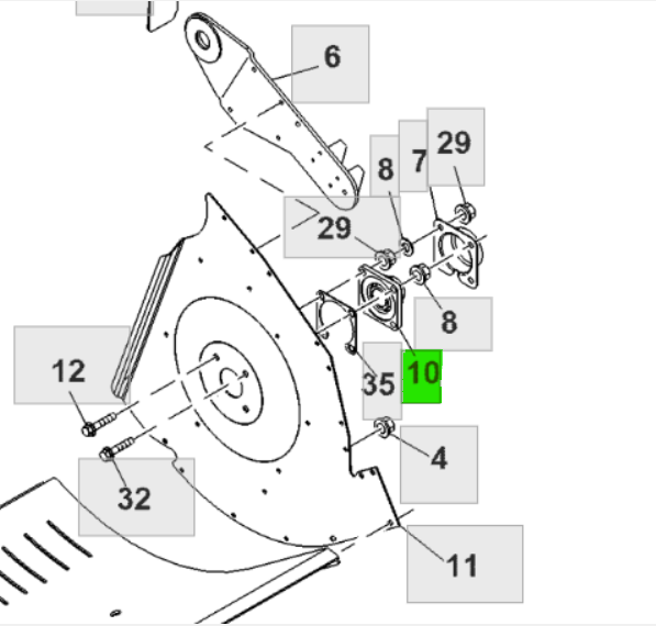 Caja de rodamiento del picador de paja