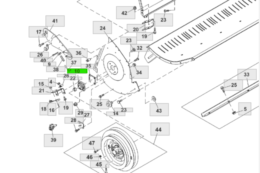 Caja de rodamiento del picador de paja