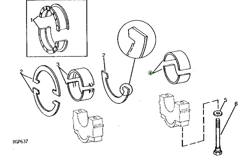 Juego de cojinete del cigüeñal 0.010" (0.25mm)