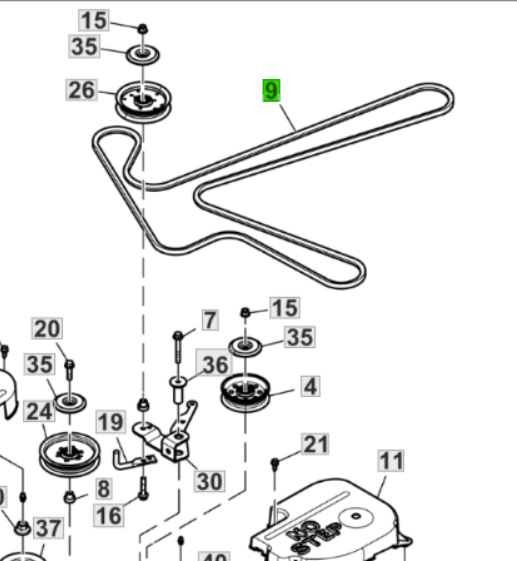Correa trapezoidal para tractor de jardín