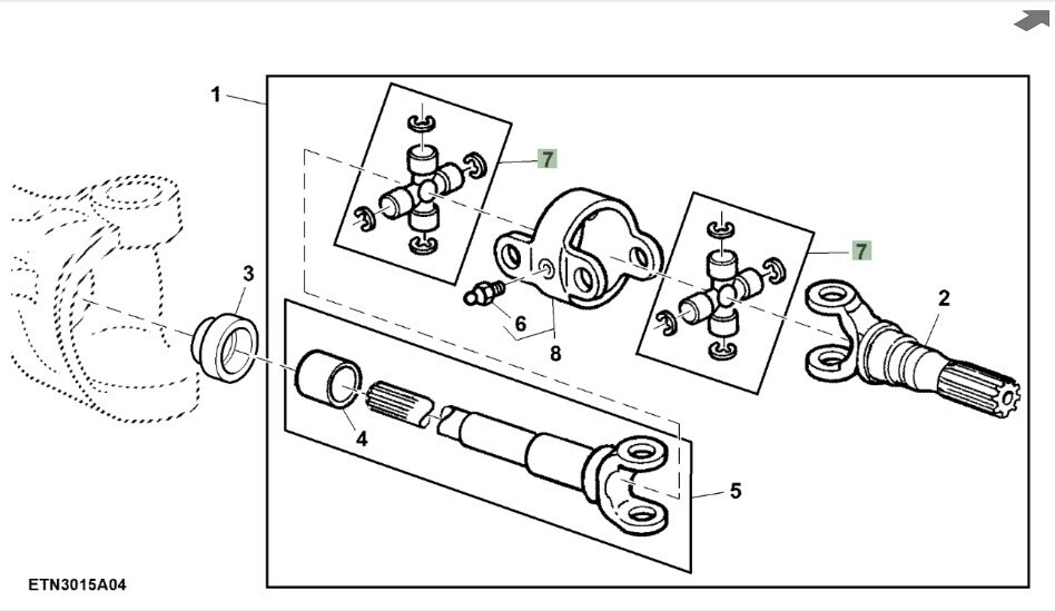 Cruceta de cardan eje tracción delantera