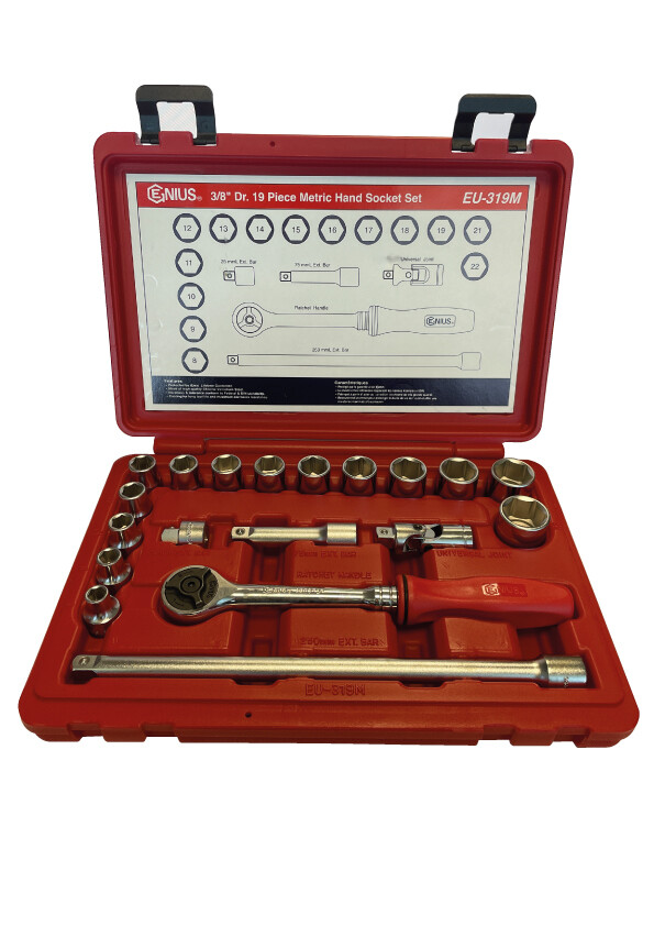 Juego de dados 3/8” 19 piezas