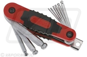 Llave hexagonal plegable métrica 9 piezas