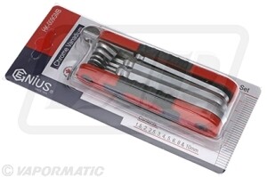 Llave hexagonal plegable métrica 9 piezas