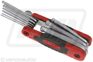 Llave hexagonal plegable métrica 9 piezas