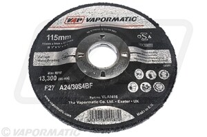 Disco desbaste abrasivo metal centro deprimido 115 mm x 22 mm x 6.5 mm