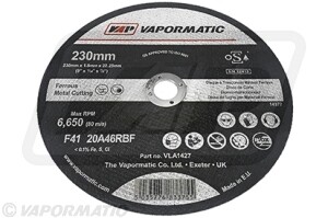 Disco de corte de metal plano 230 mm x 22 mm x 1,8 mm