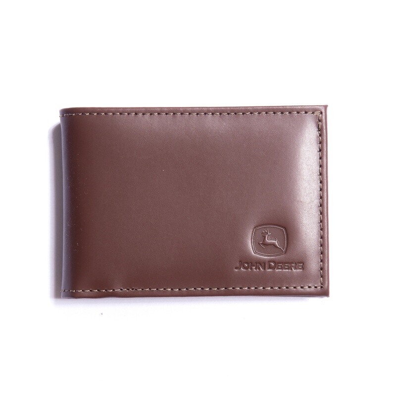 Billetera de cuero John Deere - Marrón claro liso
