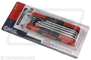 Llave hexagonal plegable estrella 9 piezas