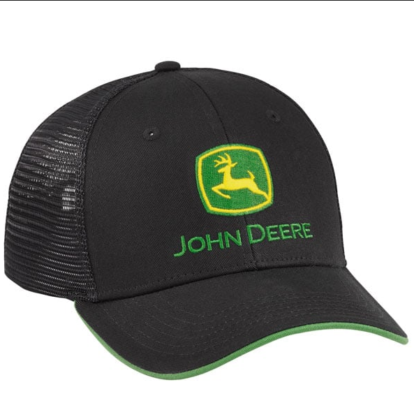 Gorro John Deere negro c/reja